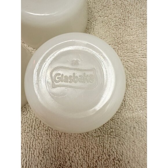 Lot of 3 Vintage Milk Glass Glasbake Custard Ramekin Baking Cups Small Dishes - Picture 4 of 8